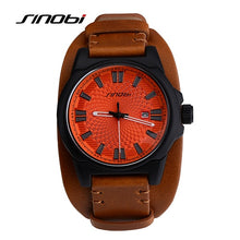 Load image into Gallery viewer, SINOBI Brand Mens Watches Top Brand Luxury Leather Mens Watches Military Army Calendar Outdoor Watch Male Waterproof Relogio