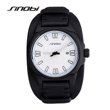 Load image into Gallery viewer, SINOBI Brand Mens Watches Top Brand Luxury Leather Mens Watches Military Army Calendar Outdoor Watch Male Waterproof Relogio
