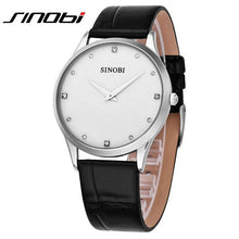 Load image into Gallery viewer, SINOBI Mens Watches Top Brand Luxury Waterproof Quartz Watch Leather Strap  Super Slim Mens Watches Male Clock relogio masculino