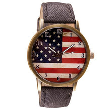 Load image into Gallery viewer, Fashion Womens Watches Casual Flag Watch Women Pu Leather Wrist Watch Quartz-Watch Relogio Feminino 2017 #23
