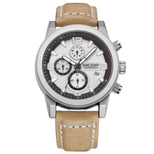 Load image into Gallery viewer, Megir Mens Watches Top Brand Luxury Leather Chronograph Sport Male Clock Mens Watches Top Brand Luxury 2018 Relogio Masculino