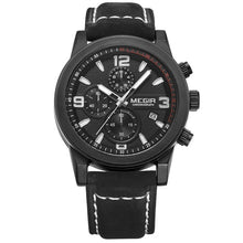 Load image into Gallery viewer, Megir Mens Watches Top Brand Luxury Leather Chronograph Sport Male Clock Mens Watches Top Brand Luxury 2018 Relogio Masculino
