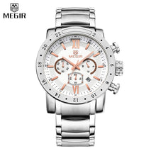Load image into Gallery viewer, MEGIR Mens Watches Top Brand Luxury Stainless steel Watches Military Chronograph 6 Hands 24 Hours Mens Watches Relogio Masculino