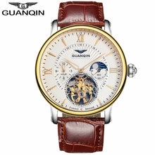 Load image into Gallery viewer, GUANQIN Mens Watches Sport Tourbillon Automatic Mechanical Watch Men 2017 Wristwatch Mens Leather Luxury Brand Watch