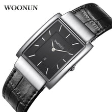 Load image into Gallery viewer, Luxury Men Watches Fashion Rectangle Watches Men Genuine Leather Men Watches Ultra Thin Mens Watches reloj hombre horloge mannen