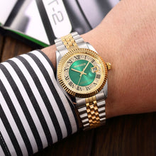 Load image into Gallery viewer, Classic Men Watches Mens Watches Top Brand Luxury Stainless Steel Men's Watches Green Dial Diamond Watches Gold Watches Men