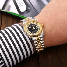 Load image into Gallery viewer, Classic Men Watches Mens Watches Top Brand Luxury Stainless Steel Men's Watches Green Dial Diamond Watches Gold Watches Men