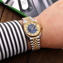 Load image into Gallery viewer, Classic Men Watches Mens Watches Top Brand Luxury Stainless Steel Men's Watches Green Dial Diamond Watches Gold Watches Men