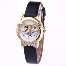 Load image into Gallery viewer, Cute Glasses Cat Women Analog Quartz Dial Wrist Watch Womens Watches Top Brand Luxury Women Watches