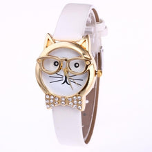 Load image into Gallery viewer, Cute Glasses Cat Women Analog Quartz Dial Wrist Watch Womens Watches Top Brand Luxury Women Watches