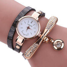 Load image into Gallery viewer, susenstone Women Leather Rhinestone Analog Quartz Wrist Watches Womens Watches Top Brand Luxury Reloj Mujer Women Watches