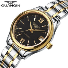 Load image into Gallery viewer, Womens Watches GUANQIN Date Luminous Rainstone Automatic Watch Waterproof Mechanical Watch Brand Luxury Stainless Steel Back