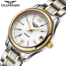Load image into Gallery viewer, Womens Watches GUANQIN Date Luminous Rainstone Automatic Watch Waterproof Mechanical Watch Brand Luxury Stainless Steel Back