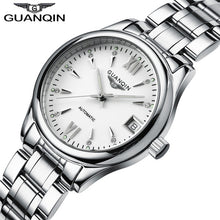Load image into Gallery viewer, Womens Watches GUANQIN Date Luminous Rainstone Automatic Watch Waterproof Mechanical Watch Brand Luxury Stainless Steel Back
