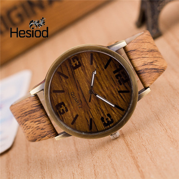 Hesiod 6 Style Simulation Wood Watch Men Watches Casual Leather Strap Mens Watches Relogio Masculino Wholesale