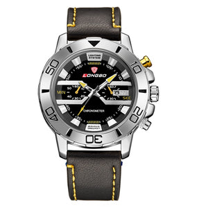 LONGBO Brand Sport Business Men's Watch with Leather straps Quartz Movement Water Resist Mens Watches Mens Watches Top Brand