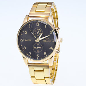 Mens Watches Diamond Dial Steel Analog Quartz Wrist Watch