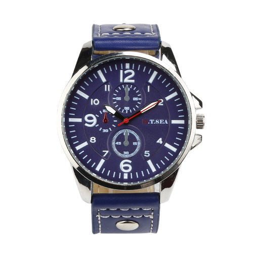 Men's Sports Quartz Watches Mens Watches Luxury Leather Wristwatches