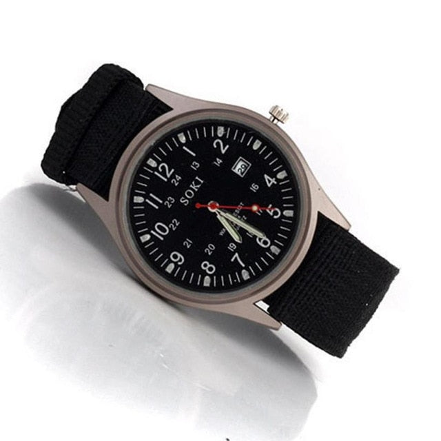 SOKI men watches stainless steel waterproof Watches for men Luxury Fashion Mens Quartz Analog Watches Canvas Mens watches #YY