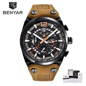 BENYAR Mens Watches Top Luxury Chronograph Sport Mens Watches Fashion Brand Waterproof Military Watch Relogio Masculino BY-5112M