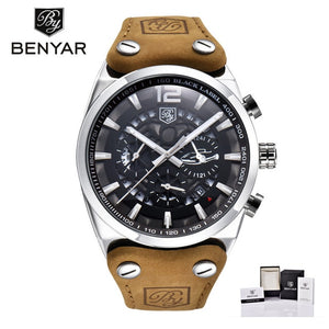 BENYAR Mens Watches Top Luxury Chronograph Sport Mens Watches Fashion Brand Waterproof Military Watch Relogio Masculino BY-5112M