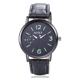 Male Watch Mens Watches Fashion Leather Straps Quartz Watch