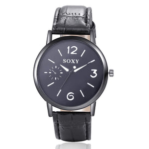 Male Watch Mens Watches Fashion Leather Straps Quartz Watch