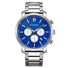 Load image into Gallery viewer, Curren Watch Fashion Mens Watches Blue Gold Military Army Stainless Steel Quartz Mens Watches Top Brand Luxury Men Watch Luxury