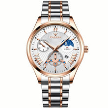 Load image into Gallery viewer, Fngeen New Quartz Watch Men Fashion Stainless Steel Mens Watches Top Brand Luxury Leather Band Clock Mens Watches Waterproof