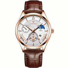 Load image into Gallery viewer, Fngeen New Quartz Watch Men Fashion Stainless Steel Mens Watches Top Brand Luxury Leather Band Clock Mens Watches Waterproof