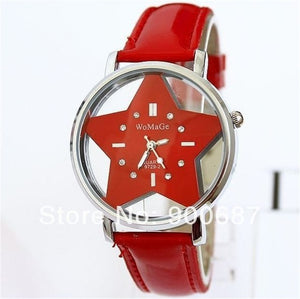 Fashion Women Watches Transparent Hollow Dial Star Watches Women's Quartz Watches Leather Band Womens Watches relogio feminino