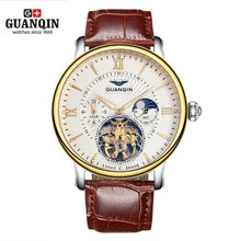 Load image into Gallery viewer, GUANQIN Mens Watches Sport Tourbillon Automatic Mechanical Watch Men 2017 Wristwatch Mens Leather Luxury Brand Watch