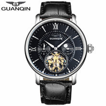 Load image into Gallery viewer, GUANQIN Mens Watches Sport Tourbillon Automatic Mechanical Watch Men 2017 Wristwatch Mens Leather Luxury Brand Watch