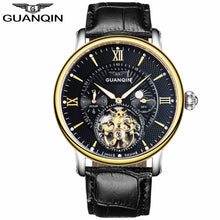 Load image into Gallery viewer, GUANQIN Mens Watches Sport Tourbillon Automatic Mechanical Watch Men 2017 Wristwatch Mens Leather Luxury Brand Watch