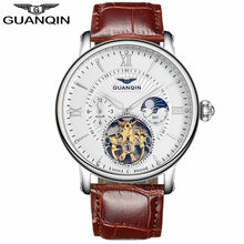 Load image into Gallery viewer, GUANQIN Mens Watches Sport Tourbillon Automatic Mechanical Watch Men 2017 Wristwatch Mens Leather Luxury Brand Watch