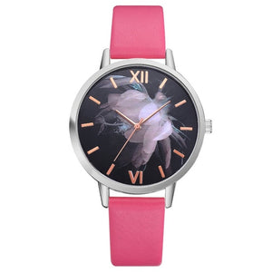 Young Fashion Women Watches Montre Creative Pattern Leather Womens Watches Top Brand  Multicolor Lady Watch For Woman