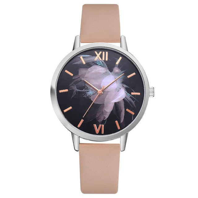 Young Fashion Women Watches Montre Creative Pattern Leather Womens Watches Top Brand  Multicolor Lady Watch For Woman
