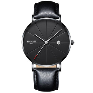 NIBOSI Watch Men Minimalist Ultra Thin Mens Watches Top Brand Luxury Stainless Steel Watch Men Waterproof Steel Mens Watch 2018