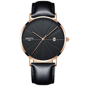 NIBOSI Watch Men Minimalist Ultra Thin Mens Watches Top Brand Luxury Stainless Steel Watch Men Waterproof Steel Mens Watch 2018