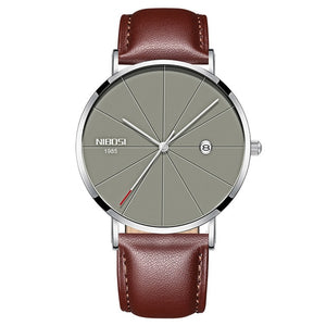 NIBOSI Watch Men Minimalist Ultra Thin Mens Watches Top Brand Luxury Stainless Steel Watch Men Waterproof Steel Mens Watch 2018