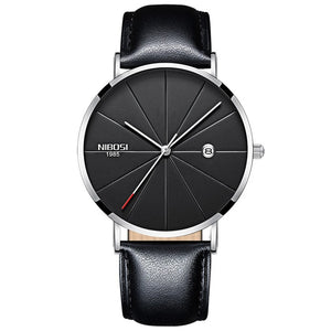 NIBOSI Watch Men Minimalist Ultra Thin Mens Watches Top Brand Luxury Stainless Steel Watch Men Waterproof Steel Mens Watch 2018