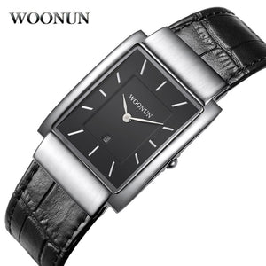 Luxury Men Watches Fashion Rectangle Watches Men Genuine Leather Men Watches Ultra Thin Mens Watches reloj hombre horloge mannen