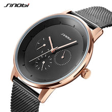Load image into Gallery viewer, SINOBI Mens Watches Top Brand Luxury Quartz Watch Men Luxury Business Alloy Slim Mens Watches 2019 Mesh Strap Relogio Masculino