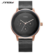 Load image into Gallery viewer, SINOBI Mens Watches Top Brand Luxury Quartz Watch Men Luxury Business Alloy Slim Mens Watches 2019 Mesh Strap Relogio Masculino