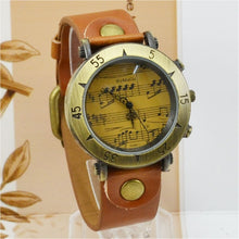 Load image into Gallery viewer, Brand Womage Watch Womens Watches Music Note Watch Leather Belt Quartz Watches Fashion Women Dress Watch Vintage Watches