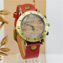 Load image into Gallery viewer, Brand Womage Watch Womens Watches Music Note Watch Leather Belt Quartz Watches Fashion Women Dress Watch Vintage Watches
