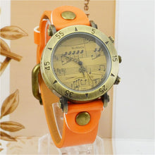 Load image into Gallery viewer, Brand Womage Watch Womens Watches Music Note Watch Leather Belt Quartz Watches Fashion Women Dress Watch Vintage Watches