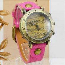 Load image into Gallery viewer, Brand Womage Watch Womens Watches Music Note Watch Leather Belt Quartz Watches Fashion Women Dress Watch Vintage Watches