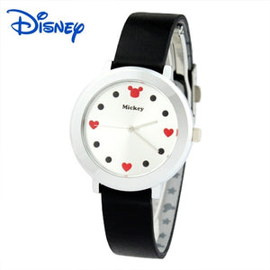 ladies watch Disney brand Mickey mouse woman clocks ladies wristwatches genuine leather womens watches waterproof watch