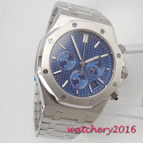 Fashion Full Stainless Steel Mens Watches Blue Dial Men Wrist Watch 2018 Mens Watches Top Brand Luxury Casual Watch Clock